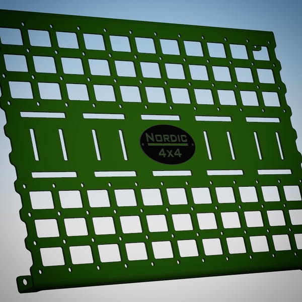 Molle-paneler som ska sitta externt på en&nbsp;flak-kåpa.